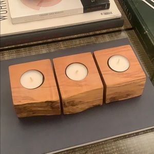 Live Edge Wood Votive Candle Holder